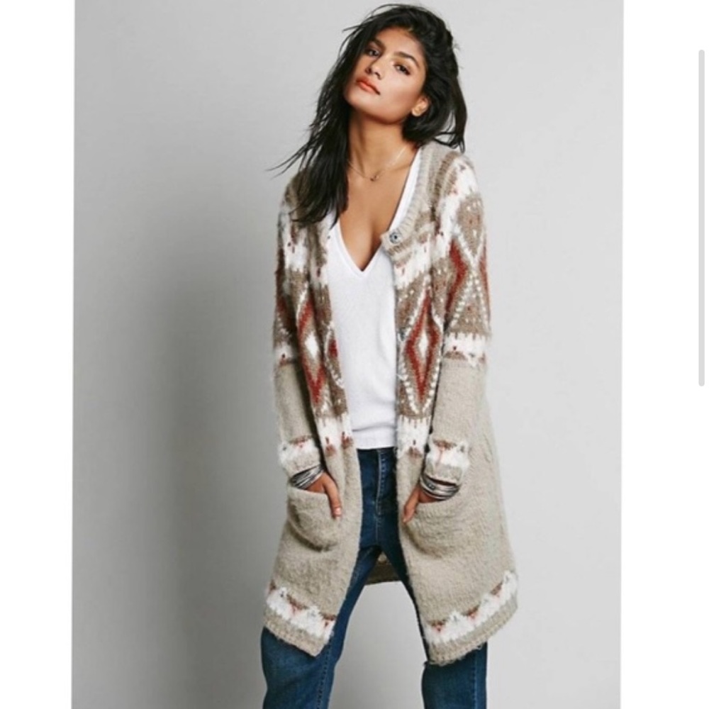 Free People | fairisle frosted cardi in natural
